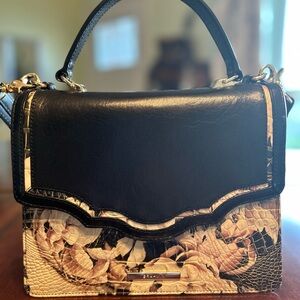 Brahmin black and flowers small bag